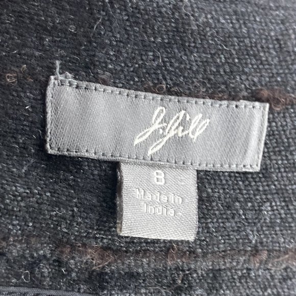 J. Jill Size 8 Gray Brown Striped Wool Mohair Blend Crop Wide Leg Dress Pants - Picture 3 of 4